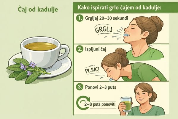 Čaj od kadulje - Ispiranje grla